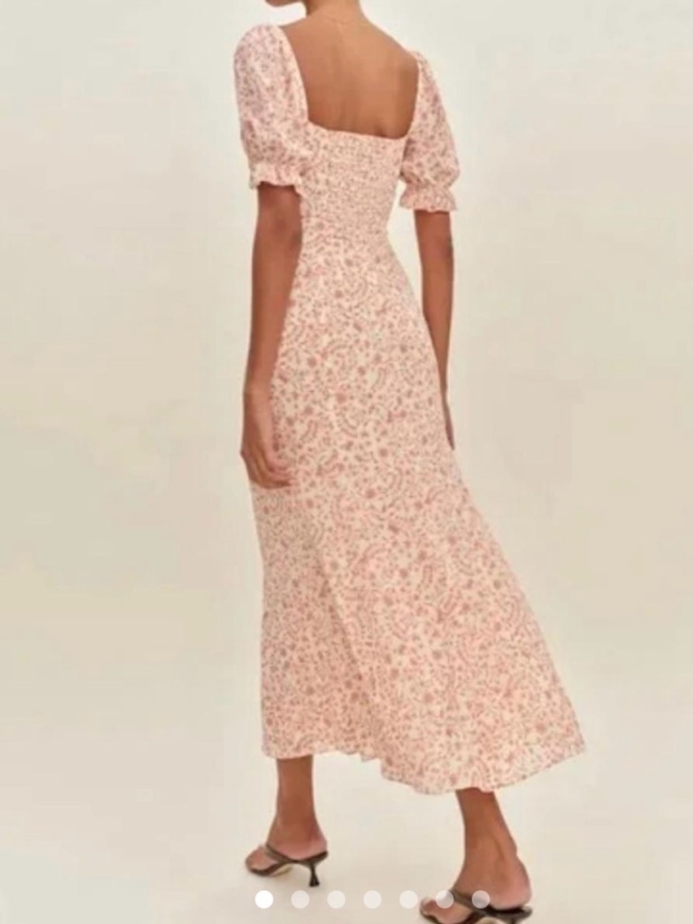 Reformation Gloria Pink Floral Puff-Sleeve Maxi Dress - Picture 3 of 6
